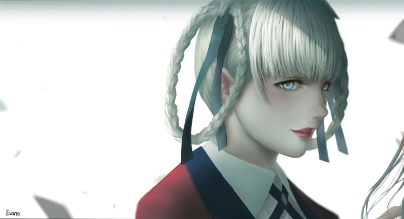 close-up, 1080P, young adult, fashion, blond hair, Kakegurui, real people, one person, young women, anime girls, bangs, looking at camera, beauty, anime