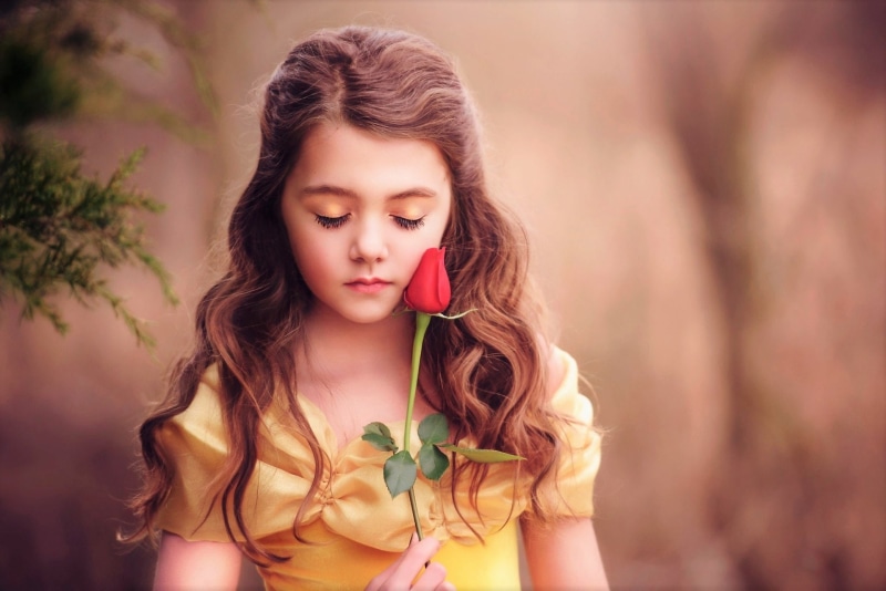 Child, Girl, Rose, 1080P, Flower, Red Rose, Photography, Little Girl