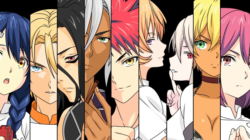 Sōma Yukihira, disguise, mural, day, choice, wall - building feature, outdoors, female, Megumi Tadokoro, sunlight, characters, representation, Food Wars: Shokugeki no Soma
