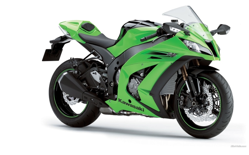 transportation, still life, land vehicle, modern, motorcycle, white background, close-up, no people, wheel, black color, Kawasaki ninja, plastic, superbike