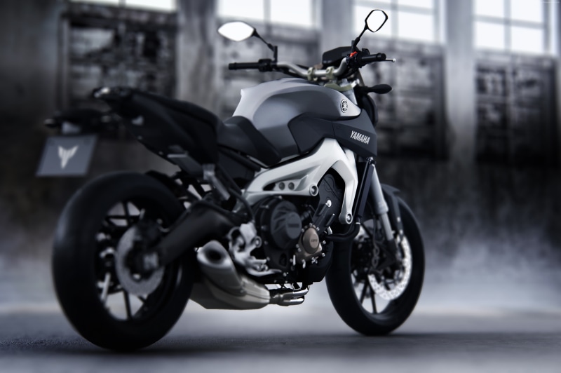 bicycle, close-up, stationary, Yamaha MT-09, city, rent, day, sport, wheel, 4K, test drive, land vehicle, bike, racing, helmet, road, side view, motor scooter