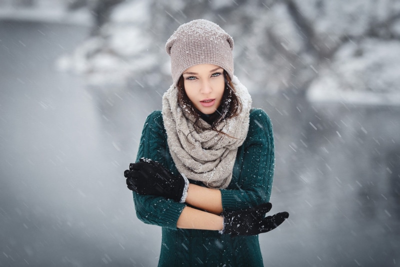 shallow, model, cheerful, young Adult, park - Man Made Space, beanie, joy, knit, depth of field, brunette, hat, elegance, one Person, coat, frost, adult