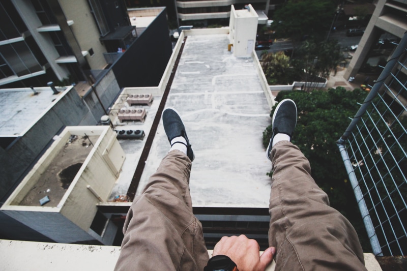 beach, cityscape, personal perspective, low section, body part, lifestyles, high angle view, unrecognizable person, day, outdoors, staircase, railing, men