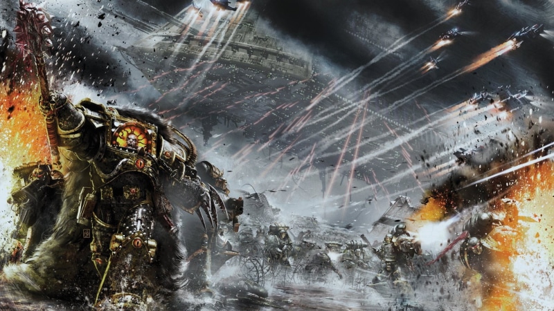 digital art, 1080P, artwork, science fiction, Warhammer 40, Futuristic, Space Marines, war, Horus Heresy, 1920x1080 px