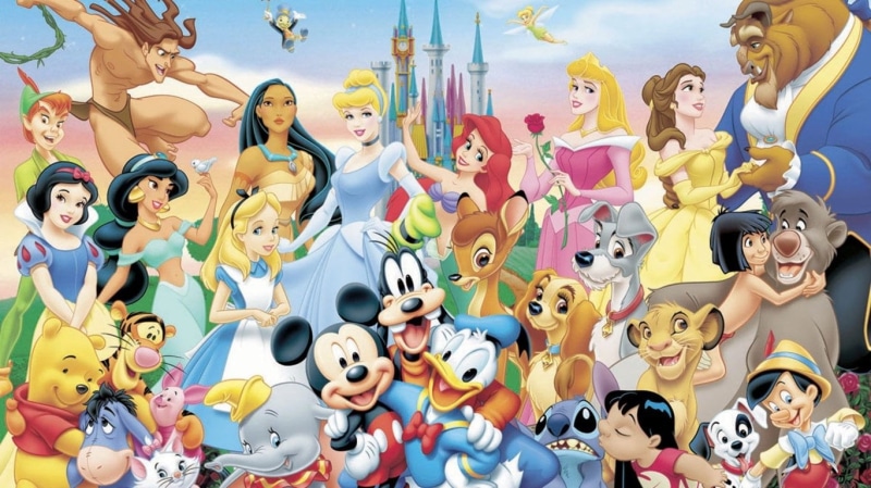 Snow White, group of people, human representation, childhood, women, Goofy, Donald Duck, child, Cartoon, Lady And The Tramp, 720P, male likeness, crowd