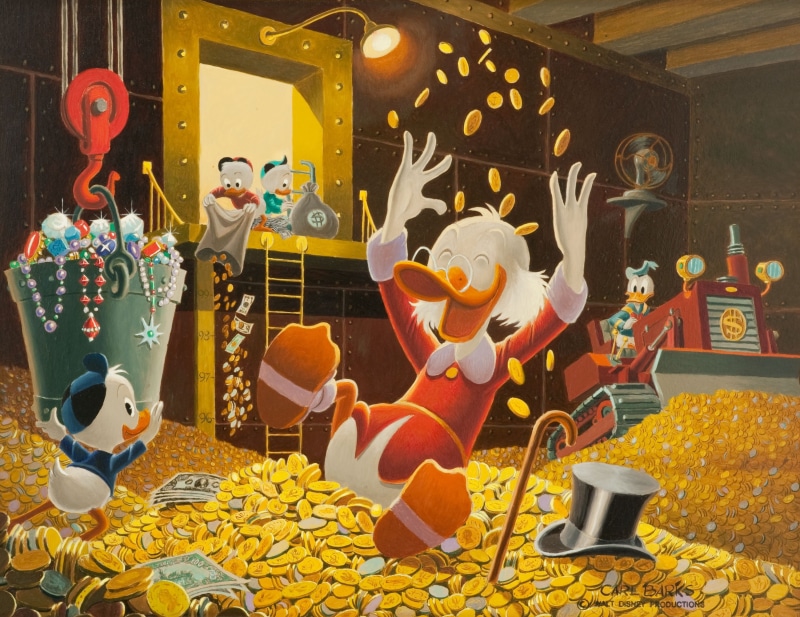 Donald duck, coins, disney, Scrooge McDuck, 2K, ducktales