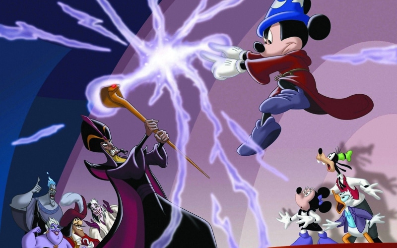 1080P, Mickey Mouse, Goofy, activity, mid-air, Cartoon, representation, arts culture and entertainment, people, Donald Duck, nature, purple, motion, Collage