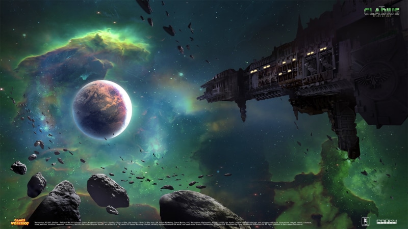 1080P, sea, astronomy, planetary moon, star - space, water, night, nature, space, Space Hulk, architecture, Gladius, Games Workshop, digital composite