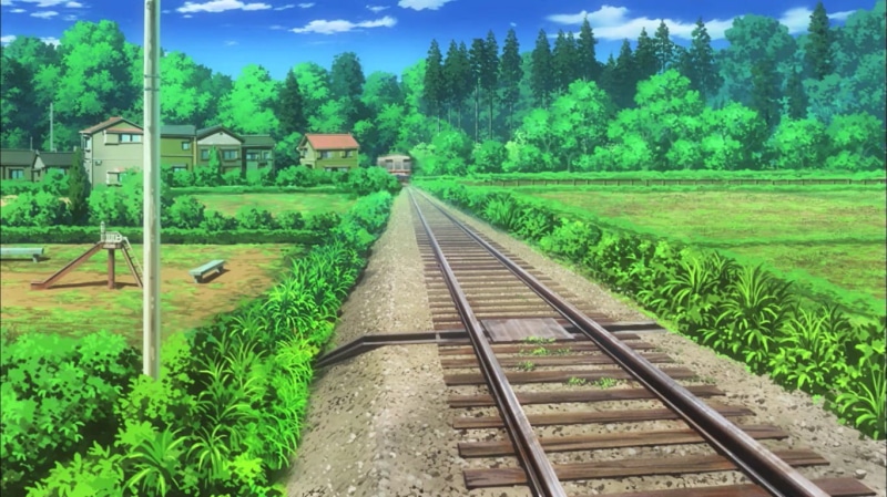 beauty in nature, public transportation, no people, brown, the way forward, grass, transportation, sky, rail transportation, outdoors, direction, mode of transportation