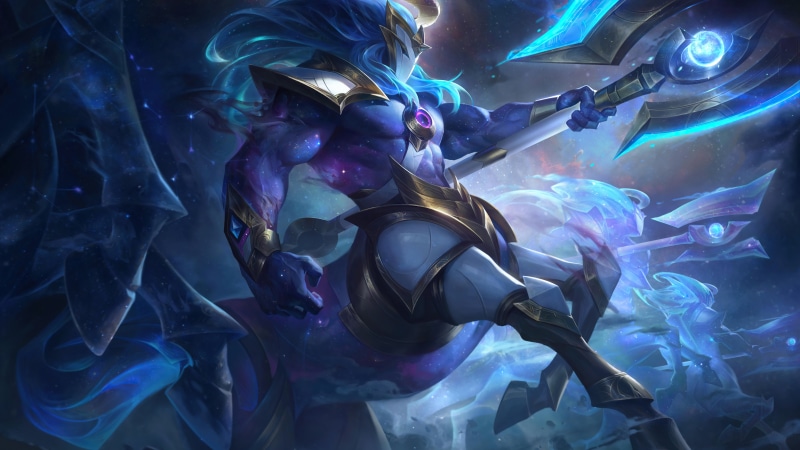 Riot Games, galaxy, Cosmic Break, space, 8K, Hecarim, charger, League of Legends