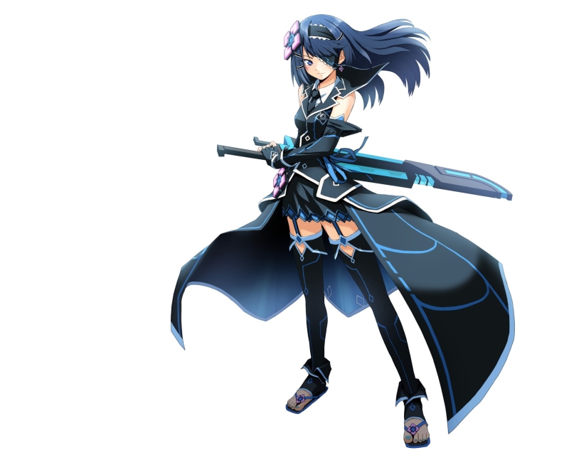 2K, cosmic, one person, break, thighhighs, fashion, hair, leisure activity, young women, copy space, morizo, eyes, sword, lifestyles, side view, indoors