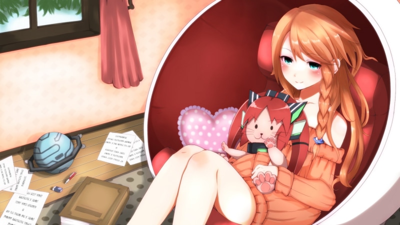hair, cat, eyes, animal, doll, green, cosmic, blush, rouche, red, brown, break, braids, mialy, tagme, long, artist, orange, 1080P
