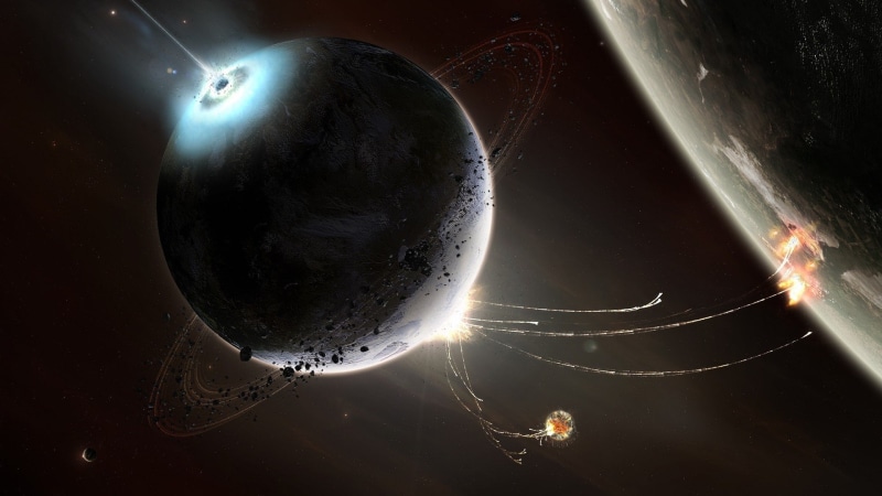 space, art, 1080P, planet, digital, digital art, explosion