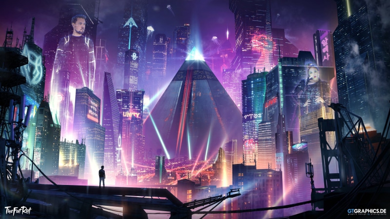 futuristic, science fiction, futuristic city, TheFatRat, 2K, Taenaron