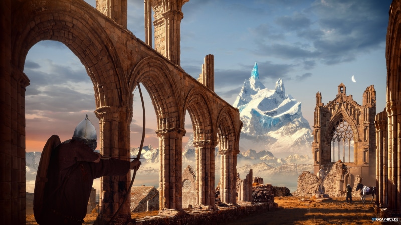 3D, Taenaron, GTGraphics, fantasy city, 4K