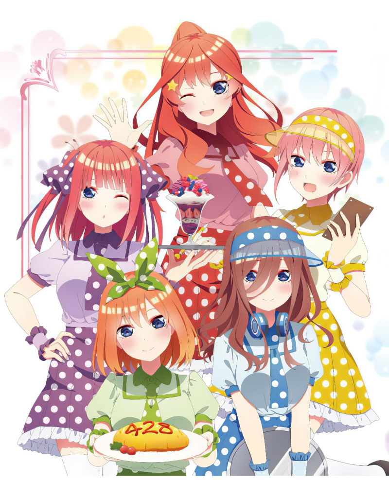 Nakano Itsuki, chicas anime, Nakano Miku, Nakano Nino, Nakano Ichika, Nakano Yotsuba, anime, 5-toubun no Hanayome, 2K