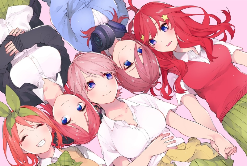 The Quintessential Quintuplets, Anime, Itsuki Nakano, Yotsuba Nakano, Nino Nakano, Ichika Nakano, Miku Nakano, 2K