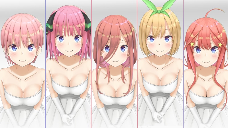 Anime, 1080P, Itsuki Nakano, Ichika Nakano, The Quintessential Quintuplets, Yotsuba Nakano, Nino Nakano, Miku Nakano