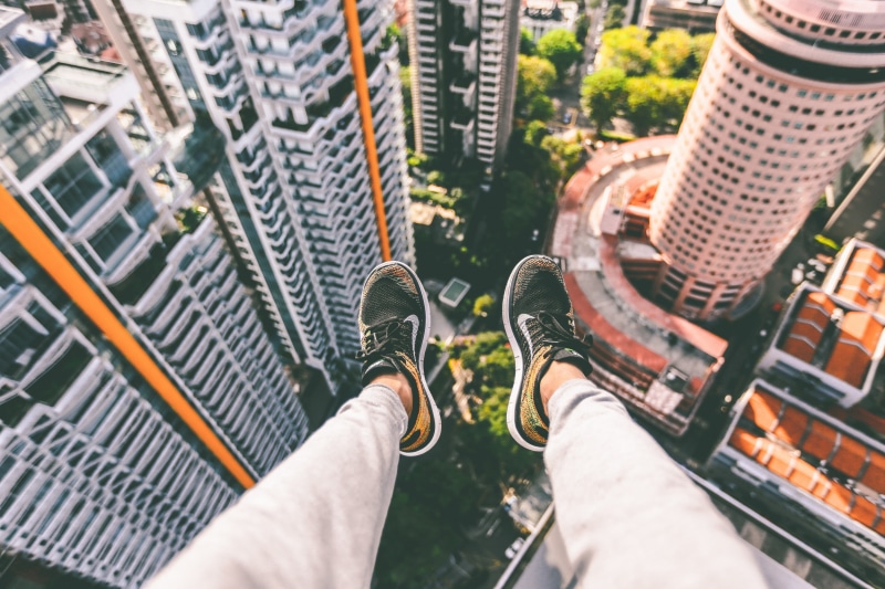 Nike, rooftopping, 4K, rooftops, shoes, aerial view, cityscape