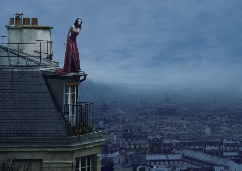 fog, cloud - sky, travel destinations, human representation, no people, women, statue, sky, sculpture, residential district, 1080P, cityscape, building exterior
