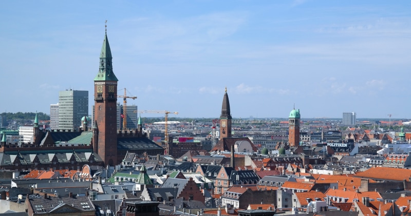 architecture, public domain, urban Scene, Rooftops, roof, landscape, history, no people, town, skyscraper, denmark, urban Skyline, cathedral, Copenhagen