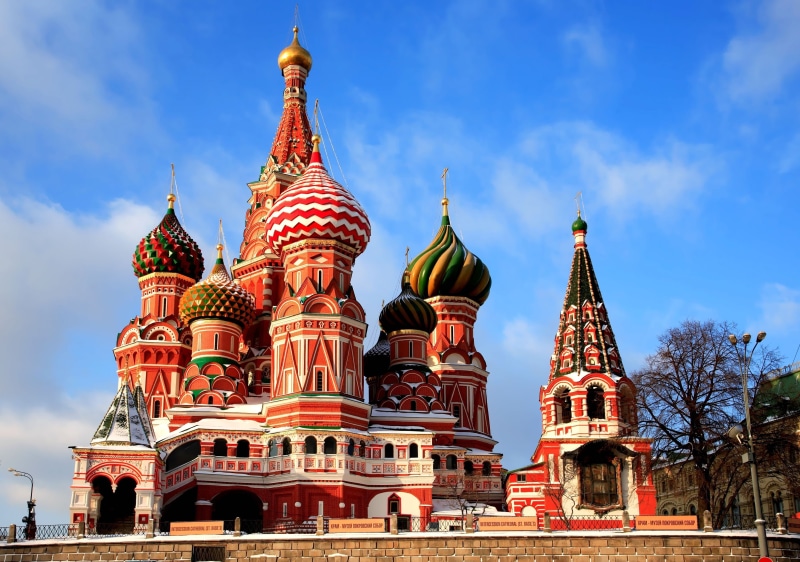 building Exterior, travel, europe, brick, cathedral, history, spire, russian Culture, basil, moscow, symbol, dome, city, famous Place, st, cross, day, gold Colored