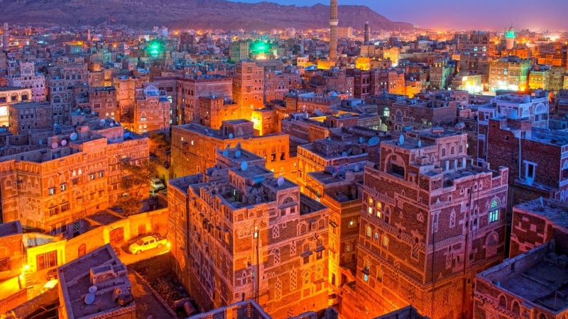 building, sanaa, dusk, high angle view, outdoors, city lights, modern, city, no people, office building exterior, building exterior, night, residential district