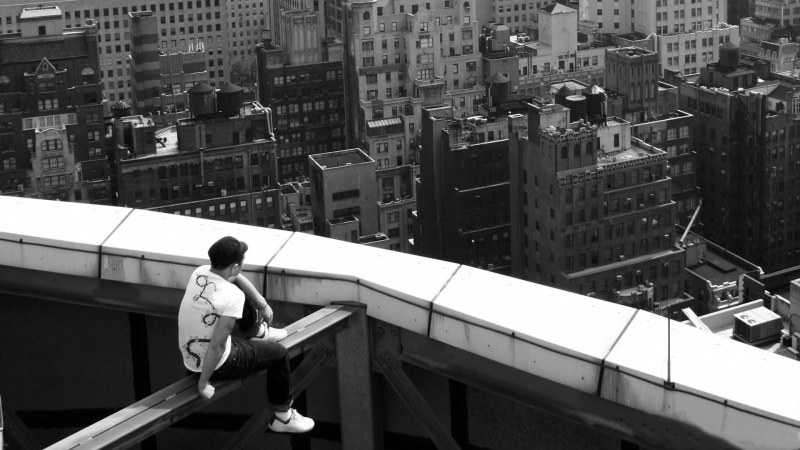 monochrome, city, 1080P, rooftops, cityscape