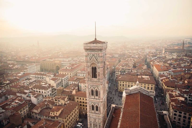 skyscraper, landscape, old, tourism, city life, stone, windows, building, urban, spire, red, view, roof, town, background, exterior, high, clay, chimney