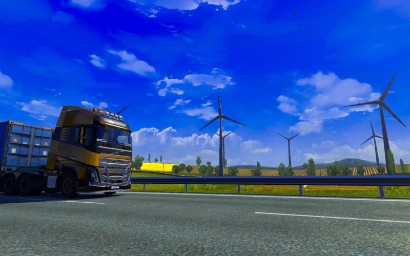 wind turbine, video games, 720P, highway, rack, roof, car, sky, alternative energy, industry, environment, wind power, renewable energy, road, blue, red