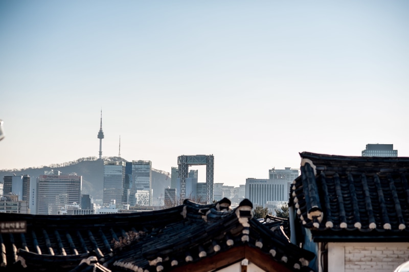 spire, building exterior, financial district, built structure, korea, south korea, nature, city, landscape, sky, skyscraper, copy space, seoul, travel