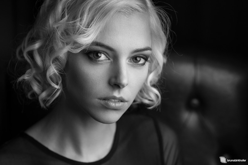 1080P, face, Bruno Birkhofer, monochrome, women, portrait
