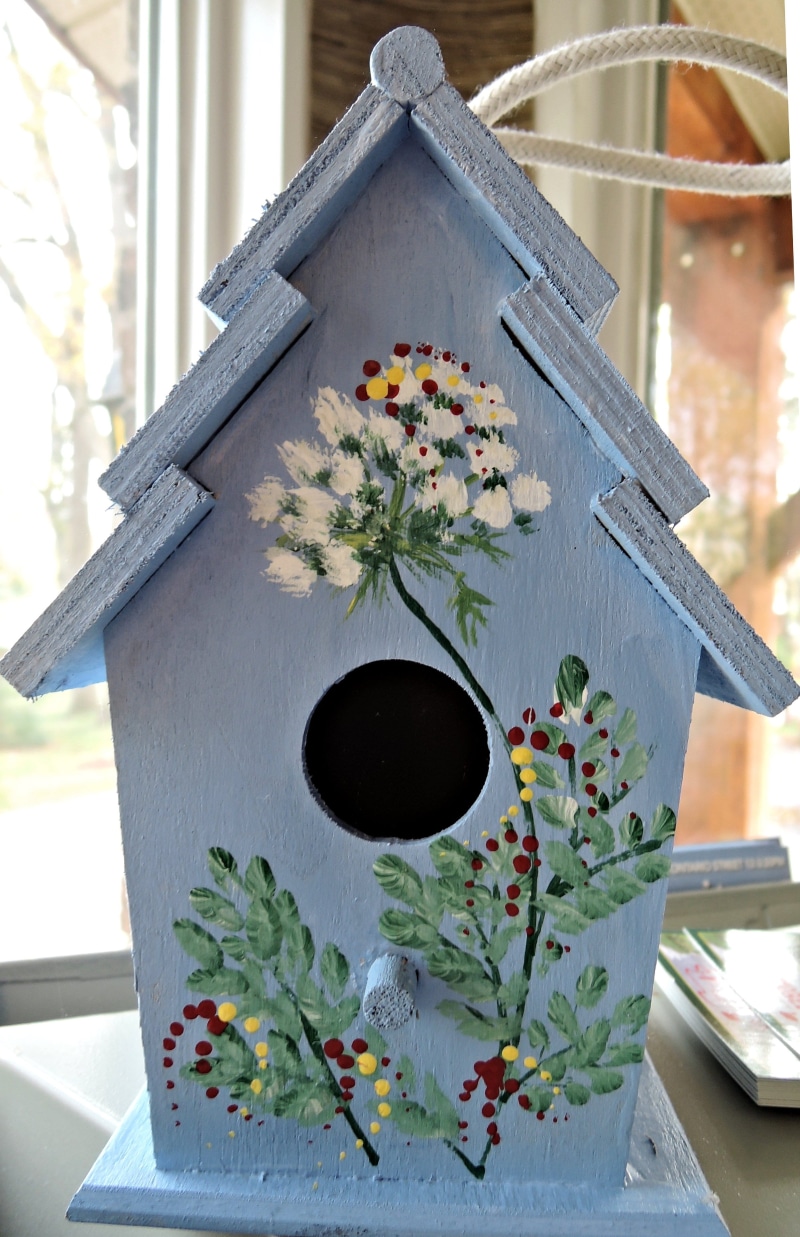 built structure, focus on foreground, stenciled, paint, day, wood - material, wooden birdhouse, 2K, beauty in nature, fragility, flower head, architecture