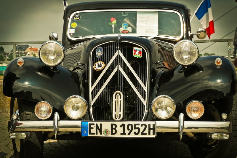 auto, classic, information, retro styled, vehicle, car, text, old car, close-up, safety, citroen traction avant, rarity, france, communication, nostalgia