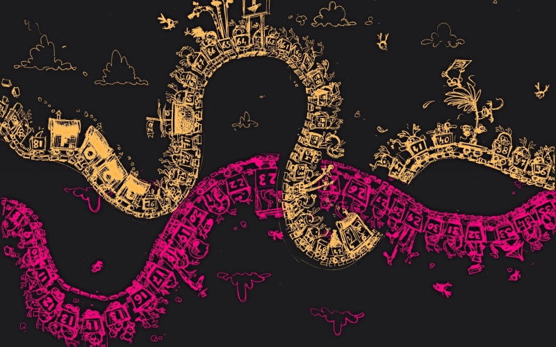 1080P, design, computer Graphic, painting, vector, illustration, backgrounds, creativity, pattern, pink, festival, black, animal, illuminated, text, art and craft