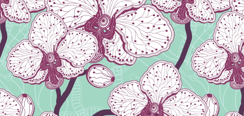 backdrop, brown, green, no people, day, flowering plant, pattern, seamless, computer Graphic, flower, directly above, painting, 4K, flowers, leaf, repetition