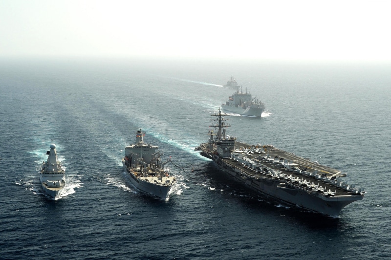 sea, U.S. Navy, convoy, aircraft carrier, Nimitz, USS Dwight Eisenhower, CVN-69, 2K