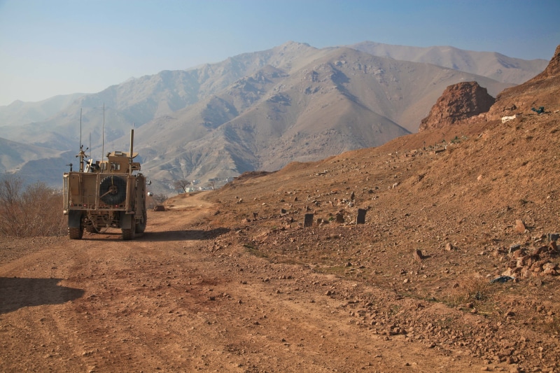 environment, mode of transportation, convoy, formation, humvee, land vehicle, mountains, sky, no people, day, armored, transportation, 5K, sand, desert