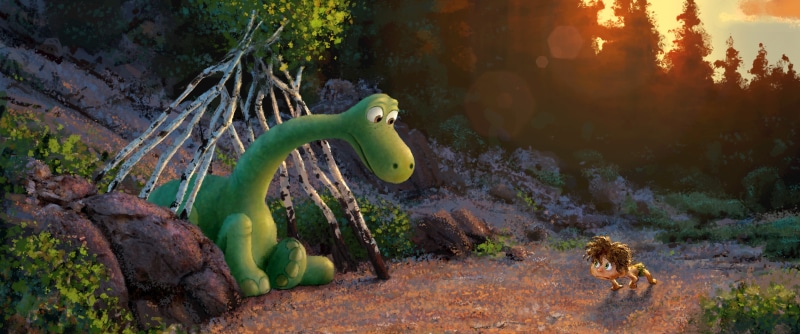 movie, forest, nature, animal wildlife, tree, green, art, marine, land, The Good Dinosaur, 4K, animal, water, plant, no people, savage, cartoon, boy, still