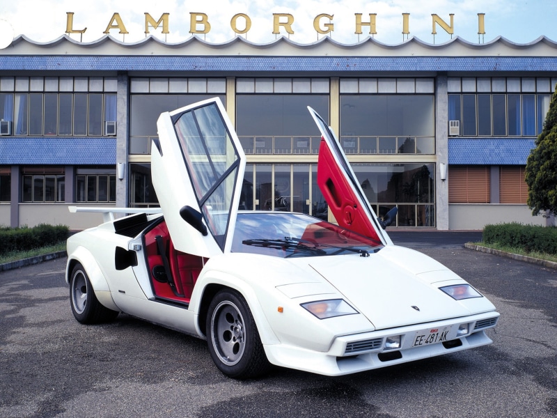 White, 1080P, Supercar, s, countach, lp, Lamborghini