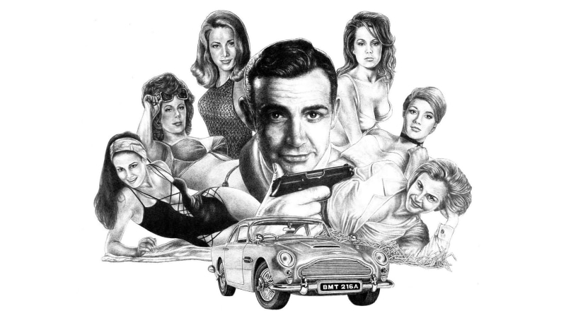 bond, marin, james, connery, 007, aston, 1080P, sean, white, drawing