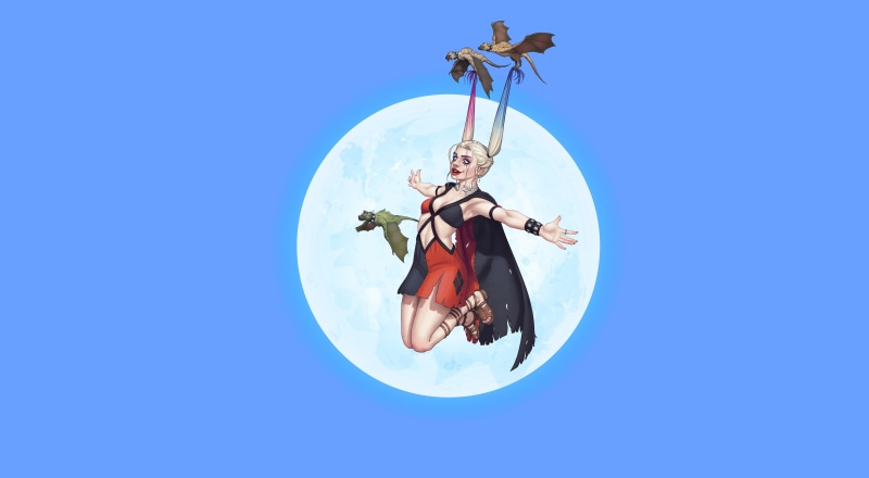 madeinkipish, The moon, Daenerys Targaryen, by Olivier Badorg, Harley Quinn, Daenerys, Fantasy, Figure, Dragon, Illustration, Characters, Art, Minimalism