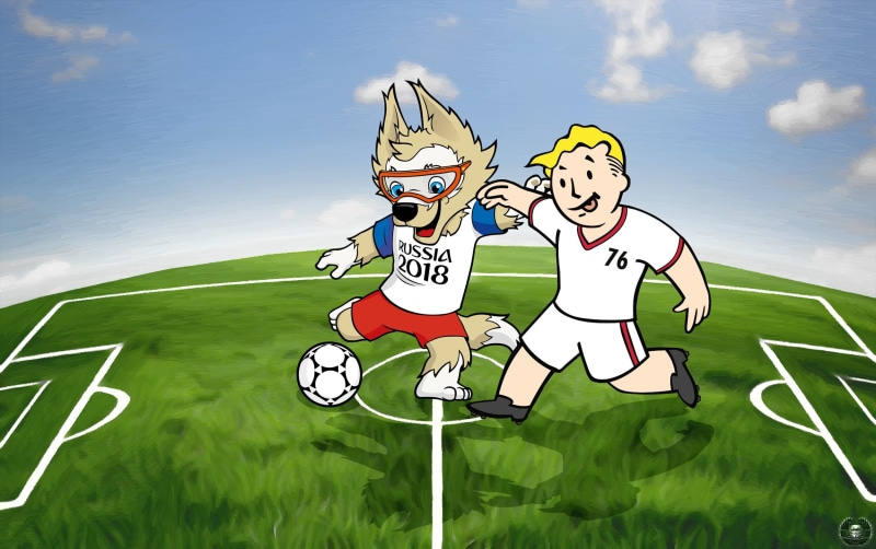 World Cup 2018, Russia, Mascotte, Lawn, The world Cup in Russia, Sport, Vault-Boy, Boltyboy, Bethesda Softworks, FIFA, Talisman, 1080P, The ball, Mascot