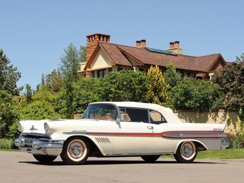 white, convertible, 1080P, best, Pontiac Bonneville convertible, pontiac, hd background, penthouse, red, 1957, beauty, car, muscle, bonneville