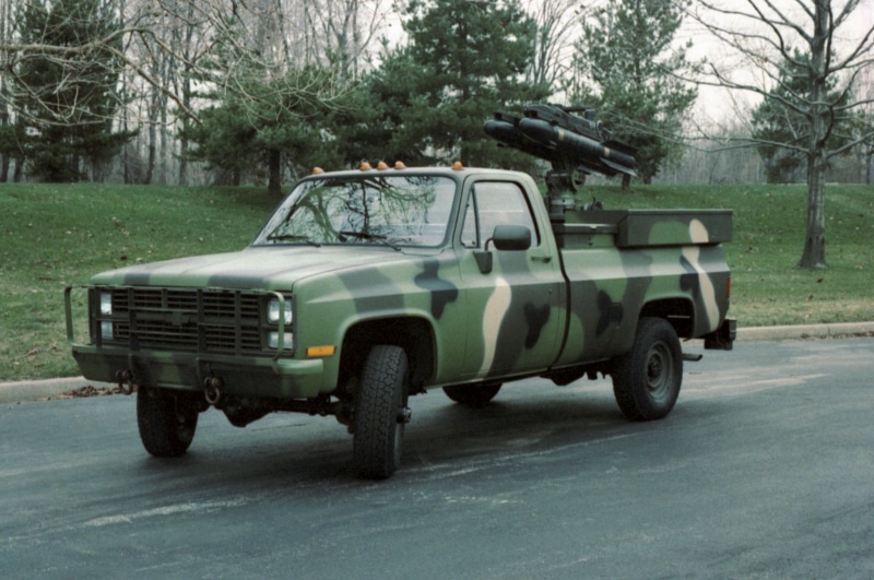 gun, m1008, (cucv), chevrolet, 1080P, pickup, military, weapon, 4x4, 1983