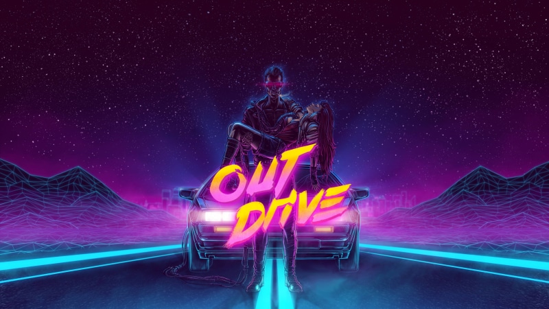 1980s, digital art, car, OutRun, artwork, DeLorean, science fiction, 5K