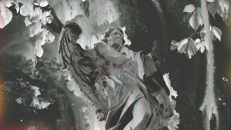 nature, 1080P, glitch art, statue