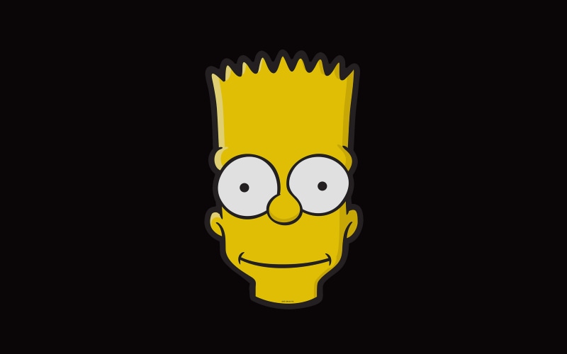 simple, 4K, face, bart, art, illust, minimal, simpsons, dark