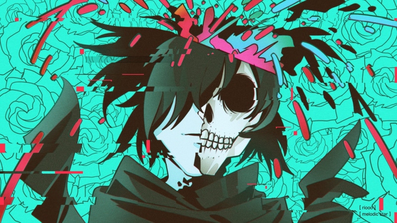Skull, Dororo (Anime), Dororo, Anime, 1080P, Hyakkimaru (Dororo), Glitch Art