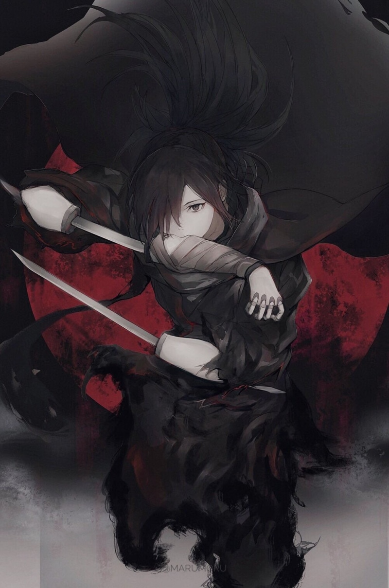 Dororo, anime, anime boys, long hair, 720P, Hyakkimaru